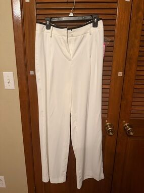 Vince Camuto White Tailored Straight-Leg Trousers